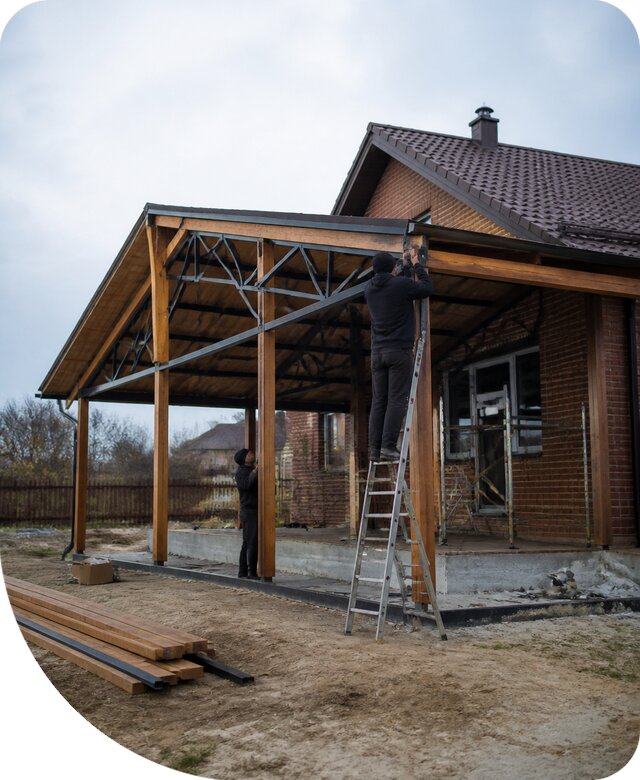 Пристройка навеса к дому и участку в Владивостоке под ключ
